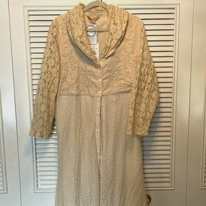 April Cornell XXL 3 piece champagne wedding lace Victorian gothic summer dress